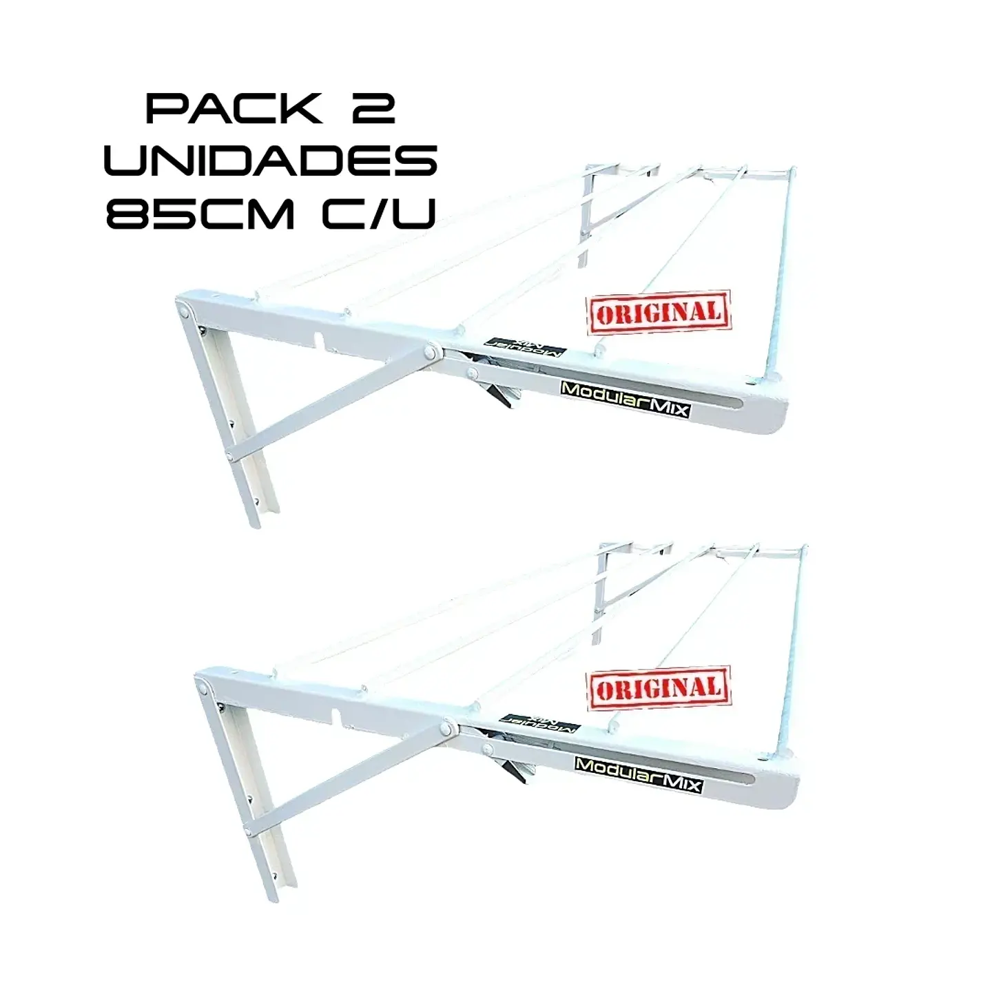 Tendederos 85x40cm Pack 2 ropa blanco 1
