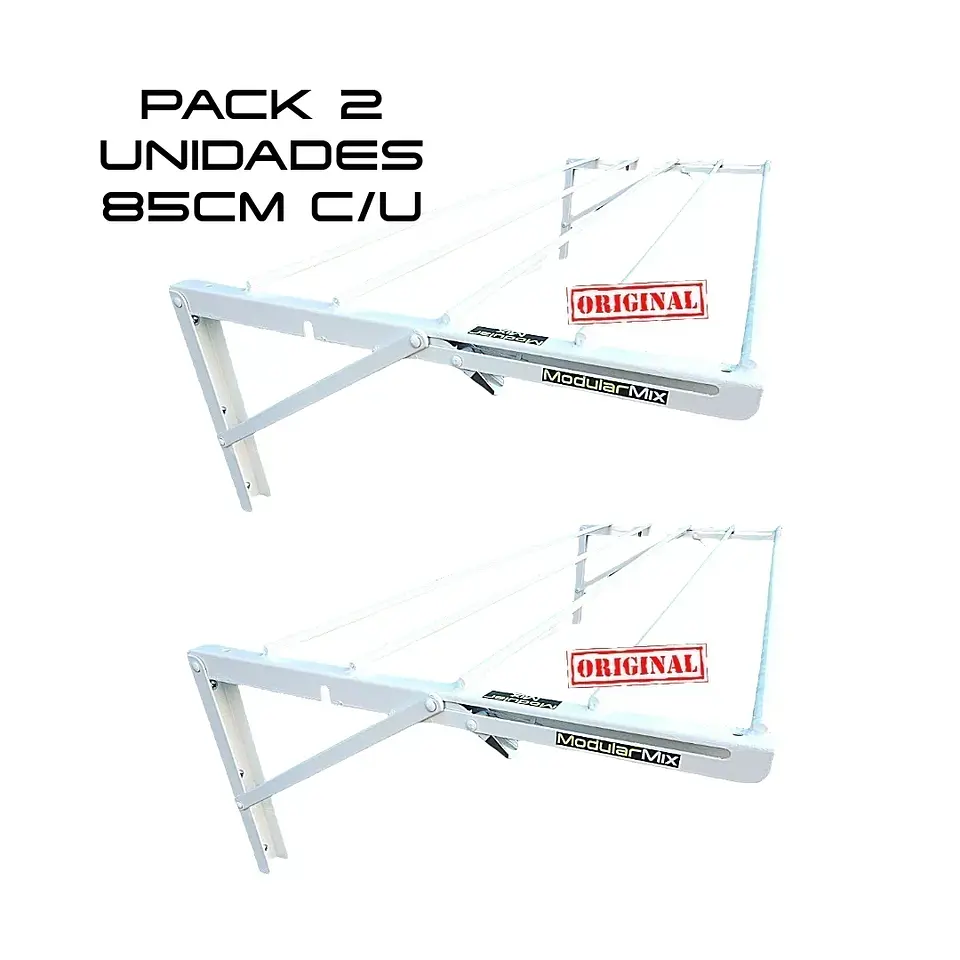 Tendederos 85x40cm Pack 2 ropa blanco 1