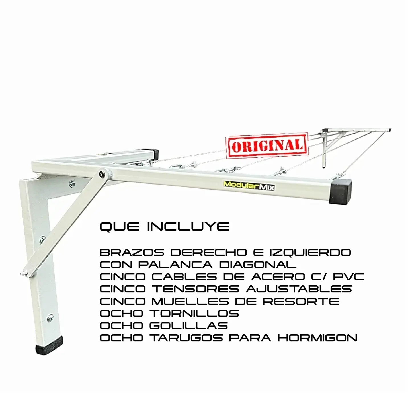 Tendedero 2mts 5 lineas blanco ropa casa 2