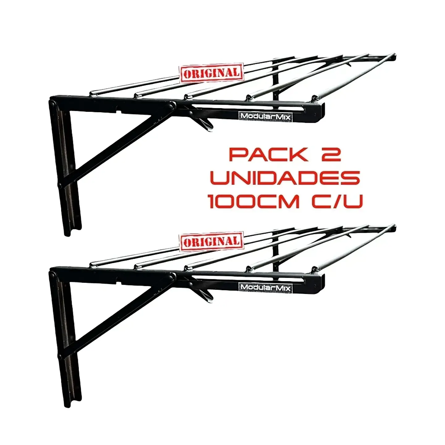 Tendederos 100x40cm Pack 2 ropa negro  1