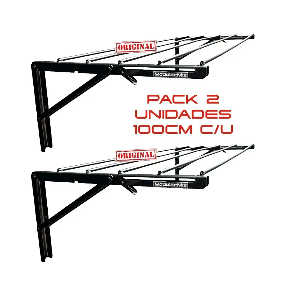 Tendederos 100x40cm Pack 2 ropa negro  1