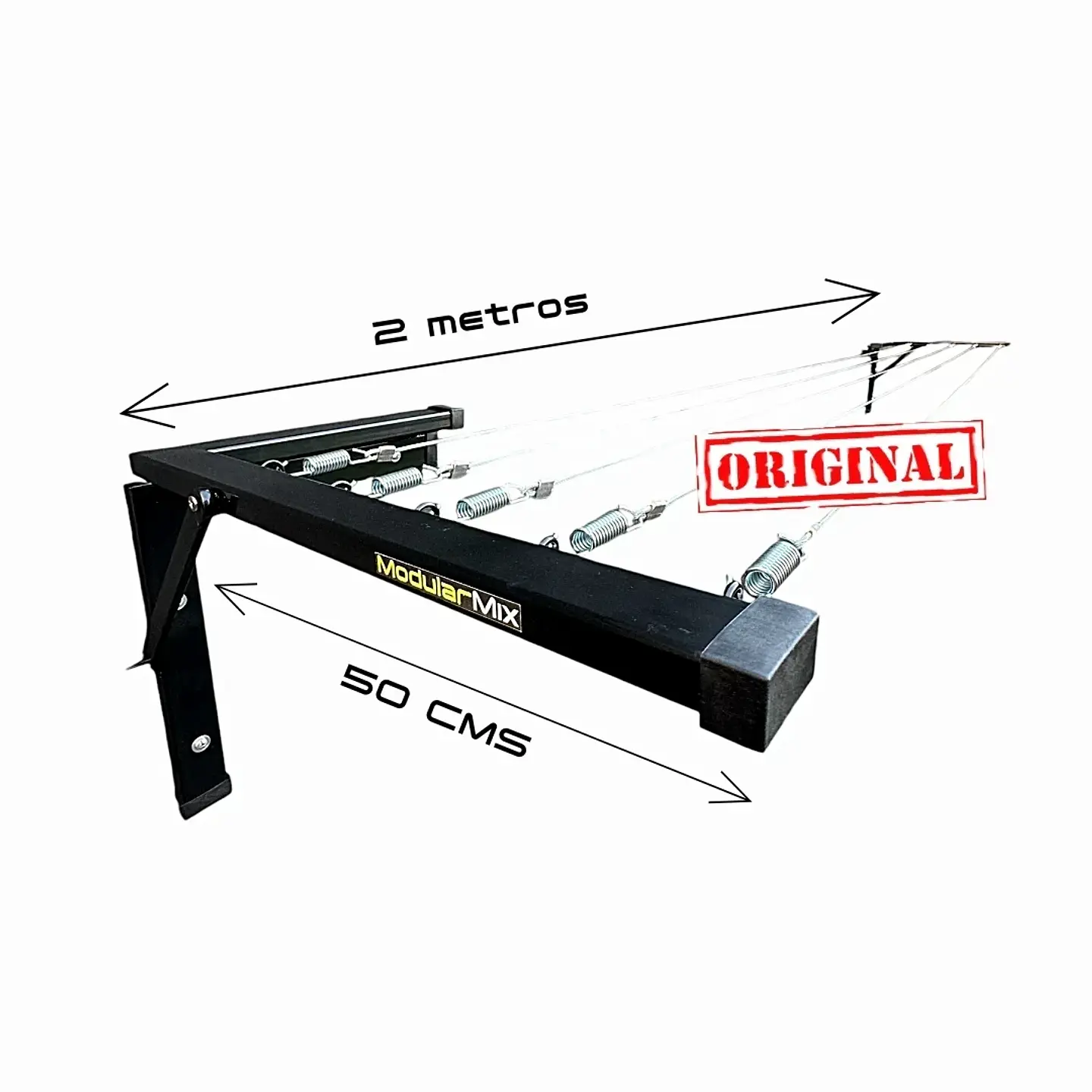 Tendedero 2mts 5 lineas negro ropa casa 1