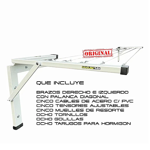 Tendedero 5mts 5 lineas ropa casa blanco