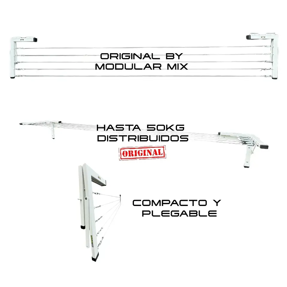 Tendedero 3mts 5 lineas blanco ropa casa 5