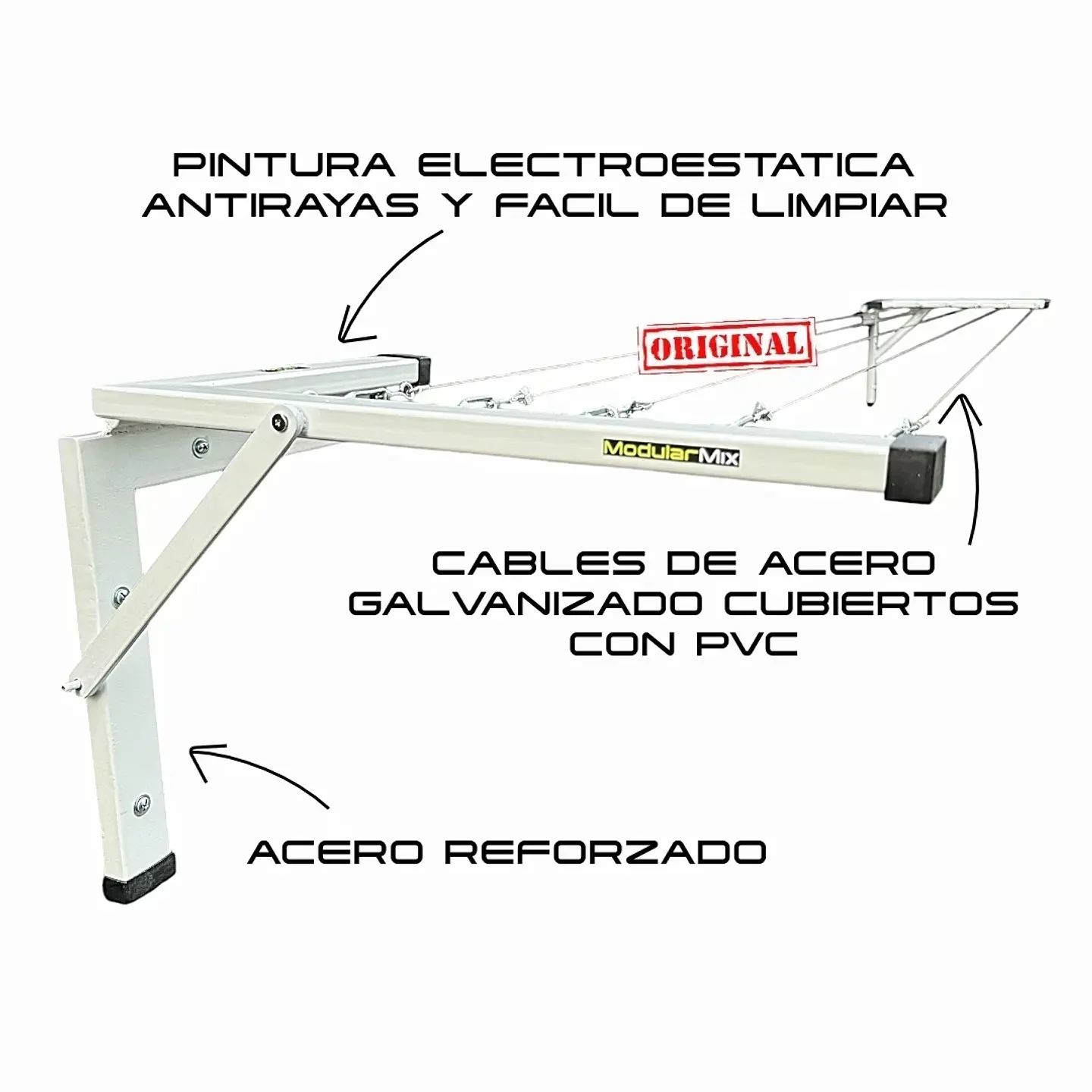 Tendedero 5mts 5 lineas ropa casa blanco 4