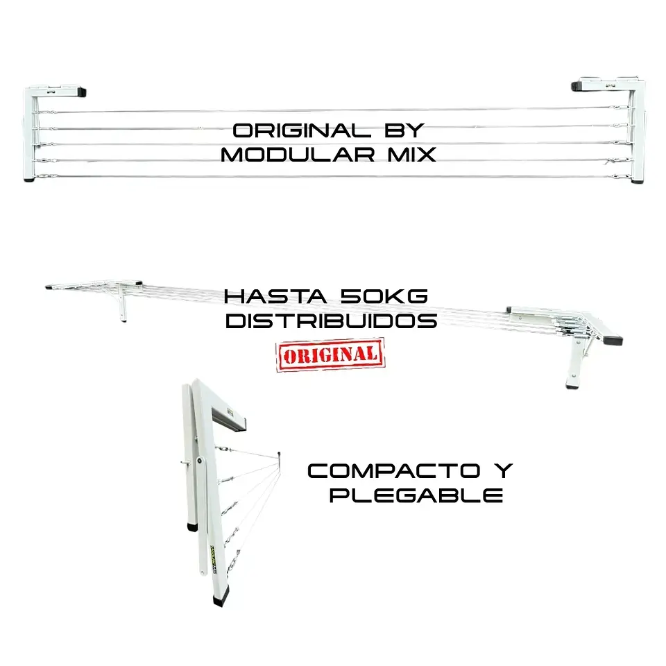 Tendedero 5mts 5 lineas ropa casa blanco 5