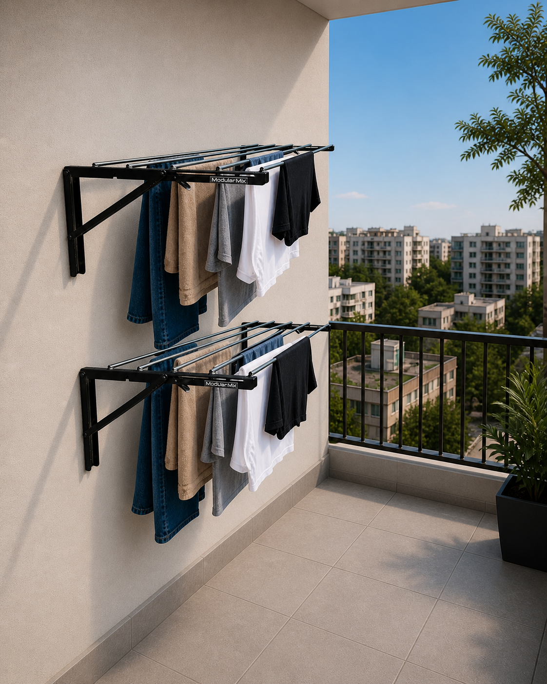 Tendedero 100x40cm ropa negro 4