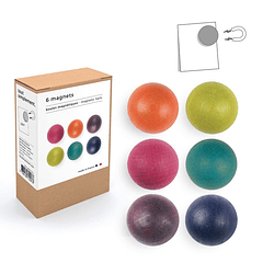 Bolas magnéticas de madeira coloridas