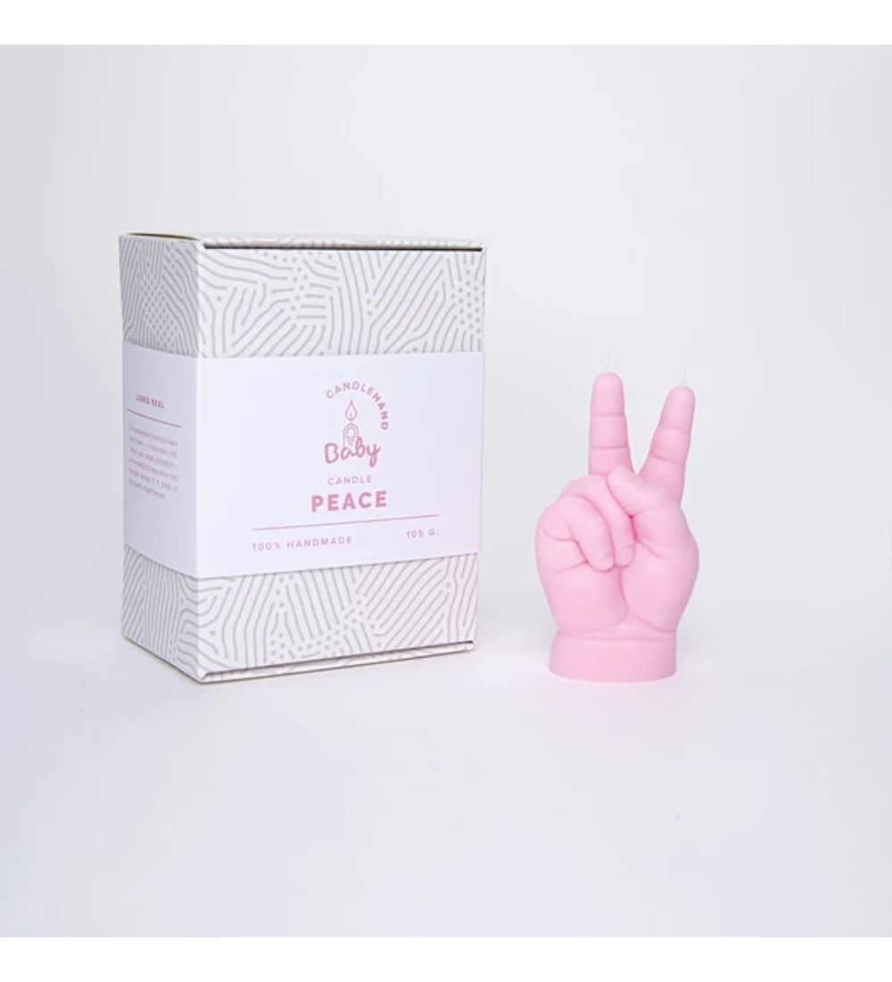 Vela Baby PEACE Rosa Pastel