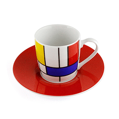 Chávena café Mondrian - Vermelho