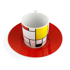 Chávena café Mondrian - Vermelho