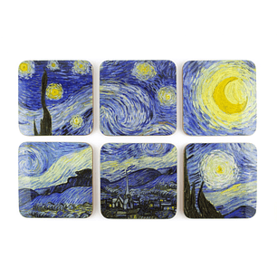 Bases para copos Noite estrelada, de Van Gogh