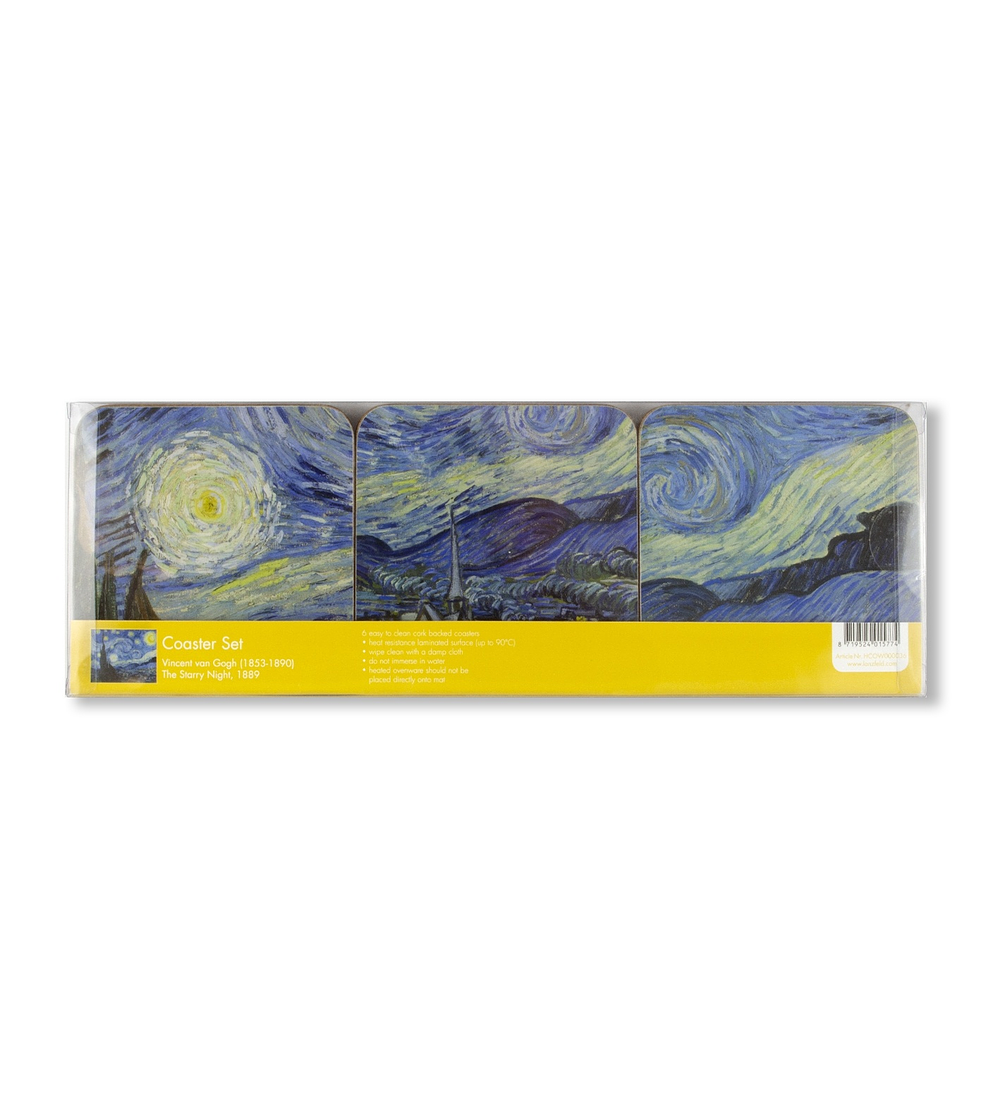 Bases para copos Noite estrelada, de Van Gogh