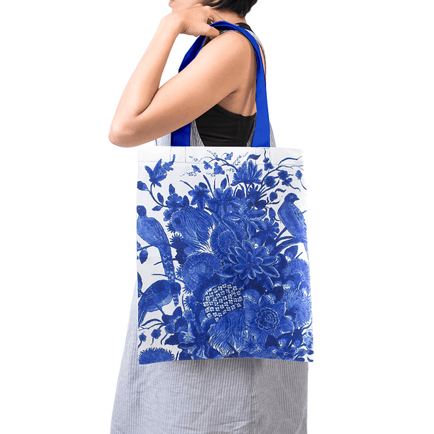 Tote Bag com pássaros azuis de Delft 1