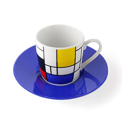 Chávena café Mondrian - Azul