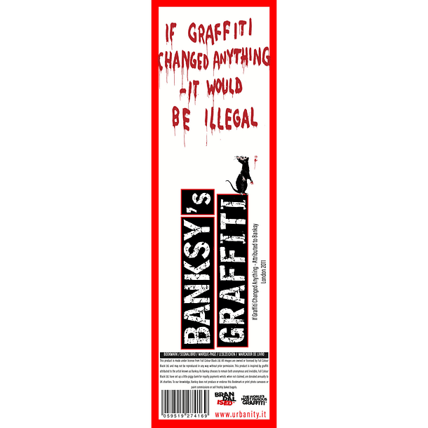 Marcador de livros Banksy’s Graffiti, “If graffiti changed anything, it would be illegal” 3