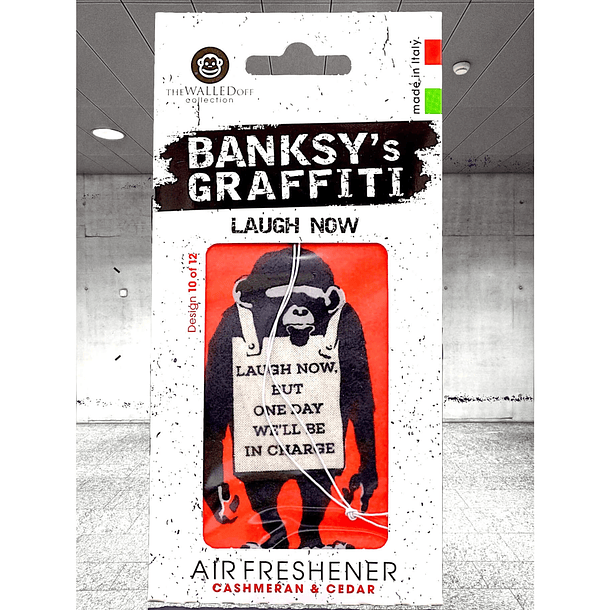 Ambientador para carro Banksy’s Graffiti, “Laugh Now” 4