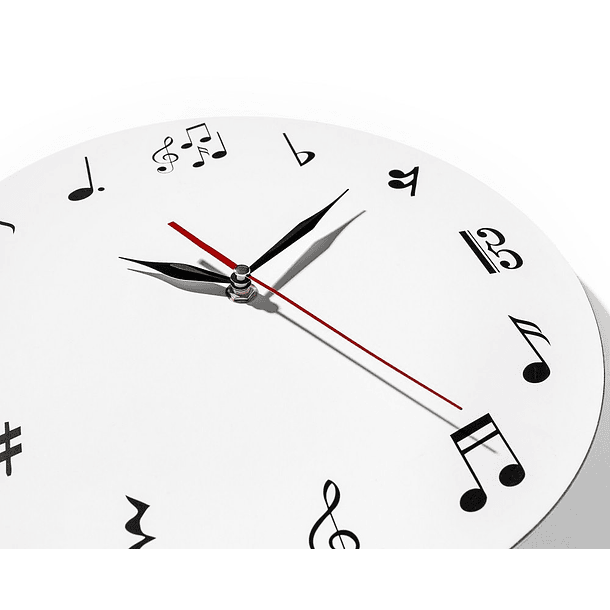 Relógio de parede elegante e original com símbolos musicais