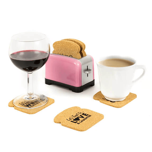 Bases para copos Toaster Coaster Rosa 2
