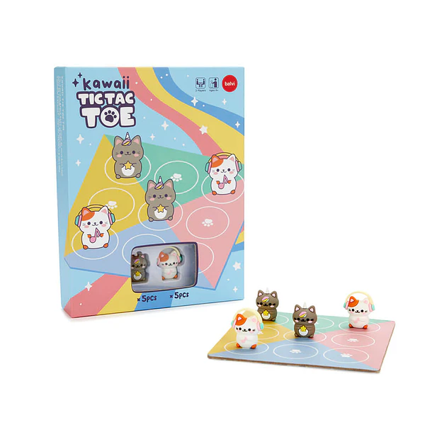Gioco del tris Kawaii con i gattini