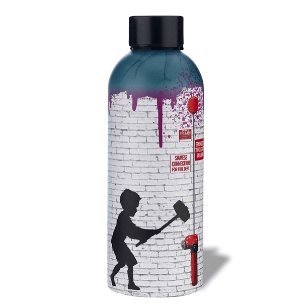 Garrafa Térmica 500 ml Banksy's Graffiti - Hammer Boy 1