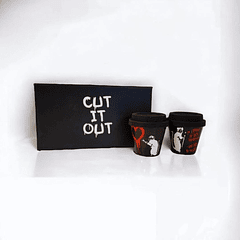 Copos de Café reutilizáveis Banksy Cut it Out - I'm Out of Bed/Love Rat