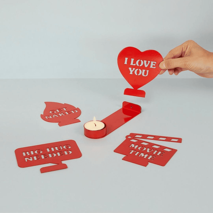 Castiçal Moods vermelho 1