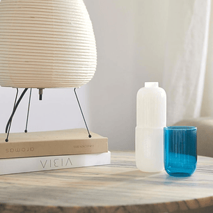 Garrafa com Copo Water Pill 550 ml branco-azul