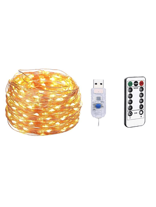 Cadena de Cobre con 100 luces - 10 mts USB