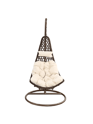 Silla Colgante Venecia Chocolate Cojín Marfil
