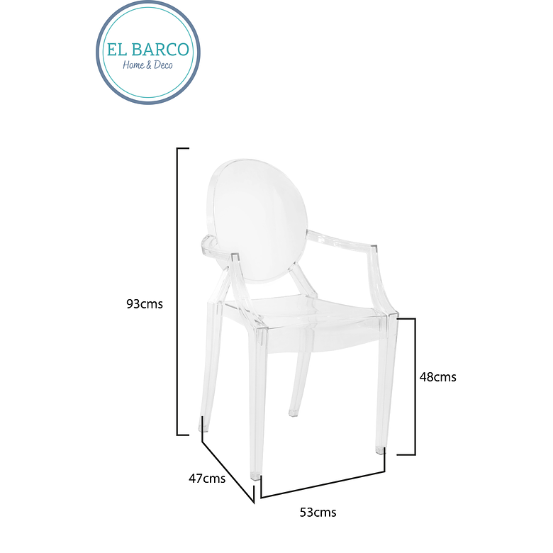 Silla Louis Ghost Con Brazos