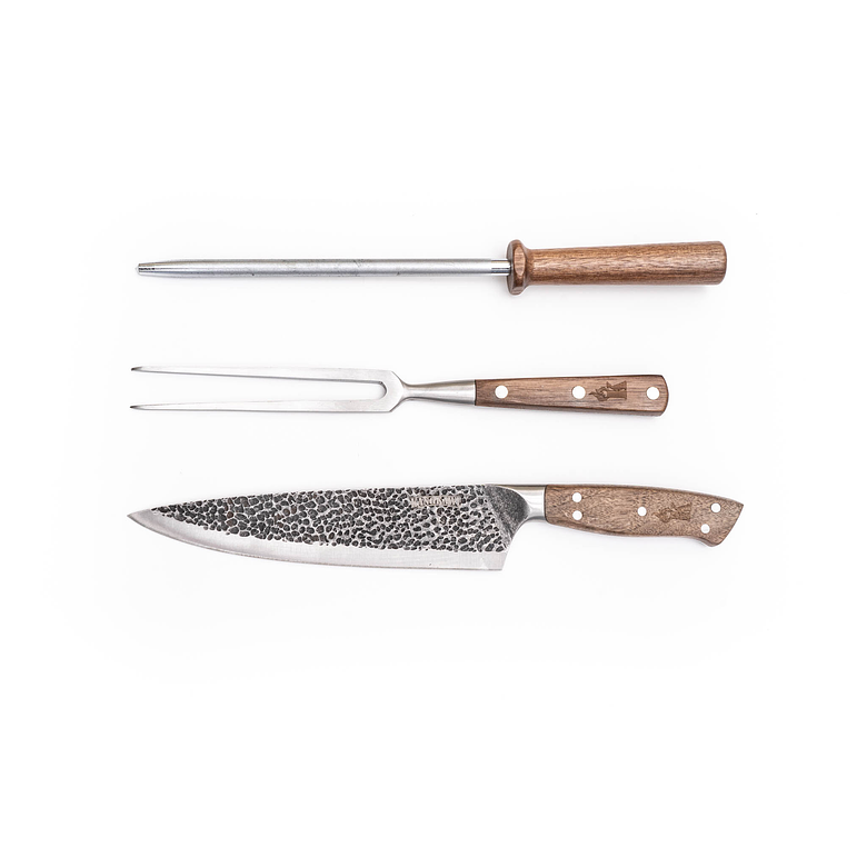 Trilogía En Cuero: Pincho Pro + Cuchillo Curacaví + Astil