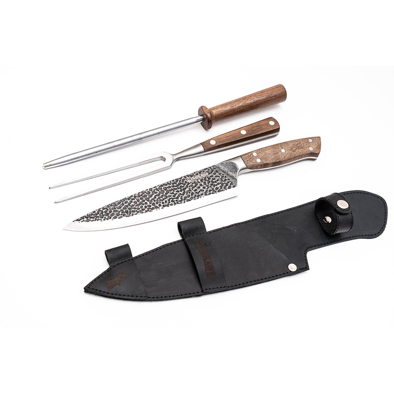 Trilogía En Cuero: Pincho Pro + Cuchillo Curacaví + Astil