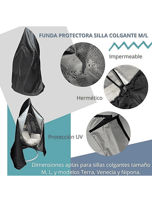 Pack Cojín Marfil talla M/L + Funda Protectora Silla Colgante Waterproof + UV