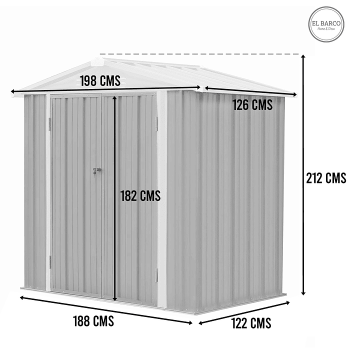 Bodega Jardín con Repisas 198x126x212 Homeshed Color Grafito 6