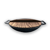 Wok Fierro Fundido 30cm + Tapa Madera Para Parrilla