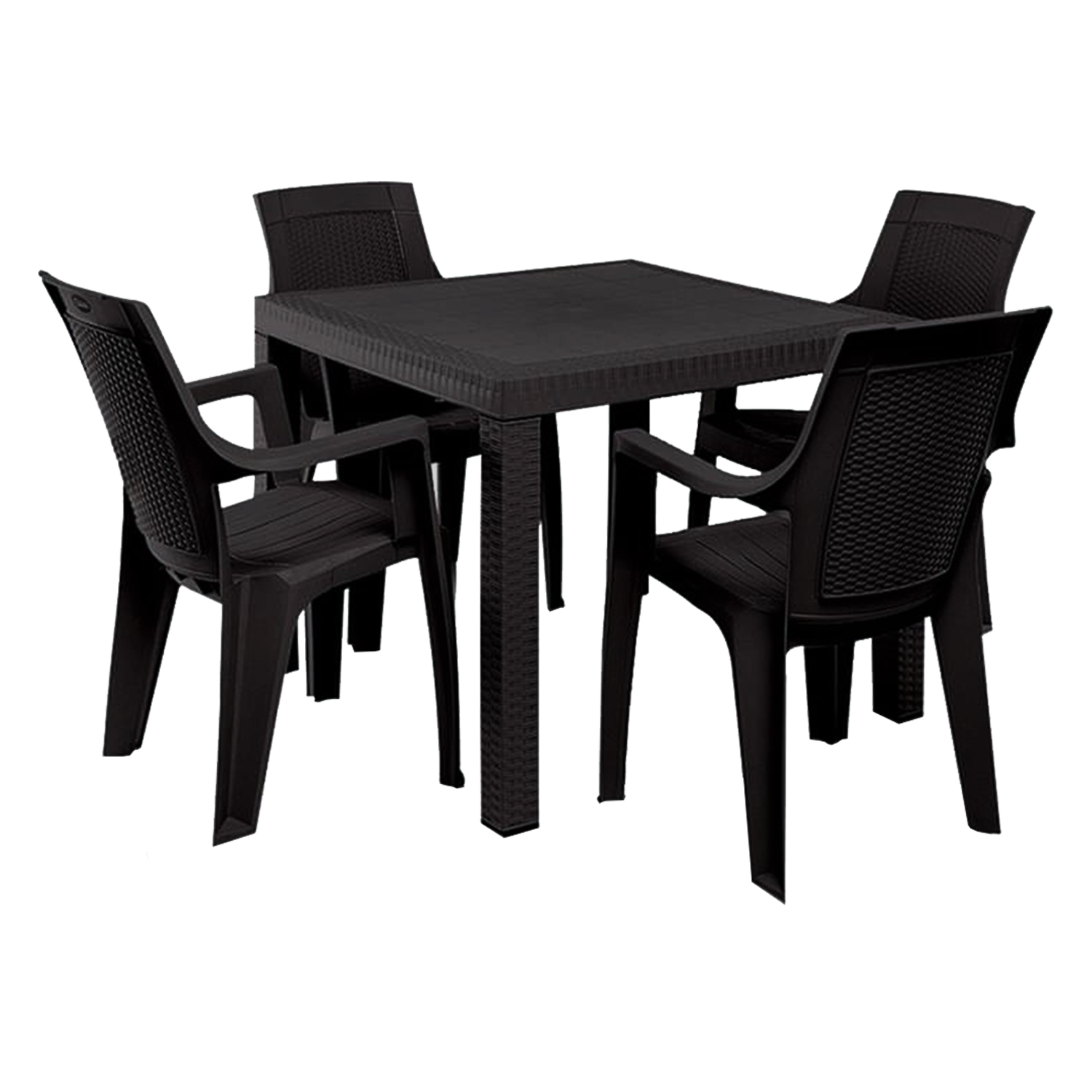 Juego de Comedor Terraza Eterno Chocolate 4 Sillas 74.5 x 89 x 89 cm