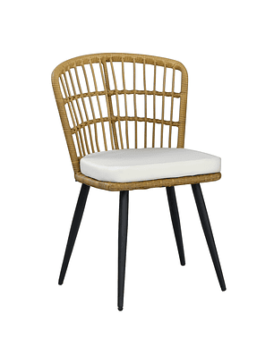 Sillas De Comedor Londres Caramelo Cojín Marfil 4 Unidades