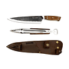 Set Cuchillo Curacaví + Tenaza Con Funda De Cuero Café 