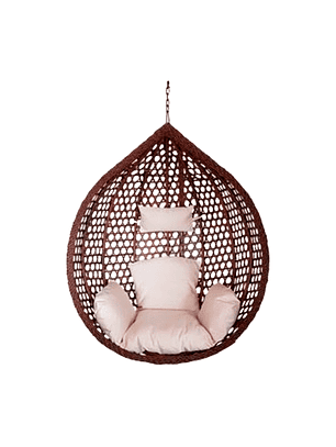 Silla Colgante Hawái L Chocolate Cojín Marfil (Sin estructura)
