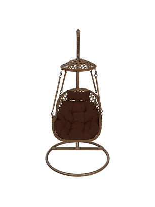 Silla Colgante Nipona Chocolate Cojín Café