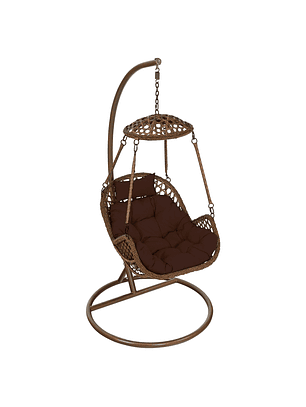 Silla Colgante Nipona Chocolate Cojín Café