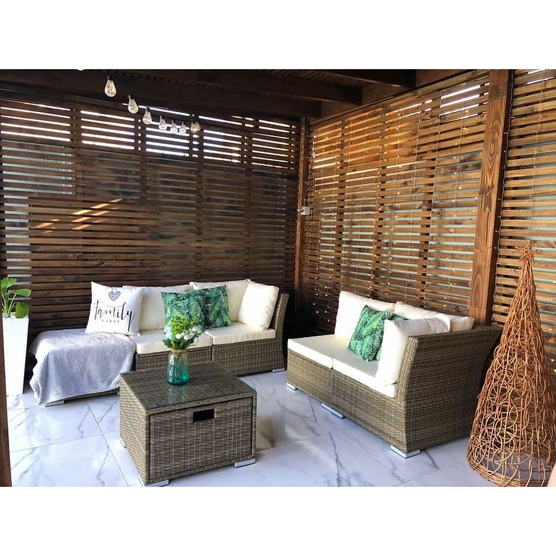 Juego Living Terraza Fresno Caramelo 5 Pers