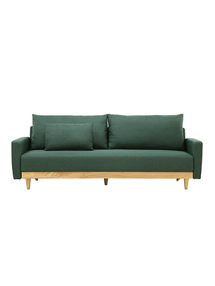 Sofá Cama Florida Verde Esmeralda 3 Cuerpos 