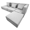 Sofá Modular Elegance Lino Gris 6 Cuerpos 3