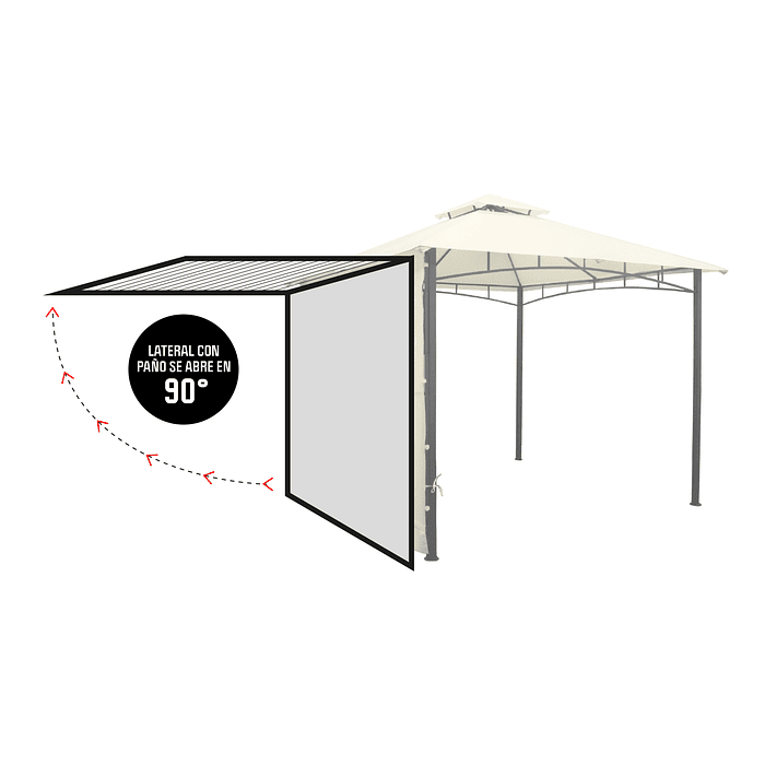 Pérgola Quintay con Lateral 3x3mt Marfil 4