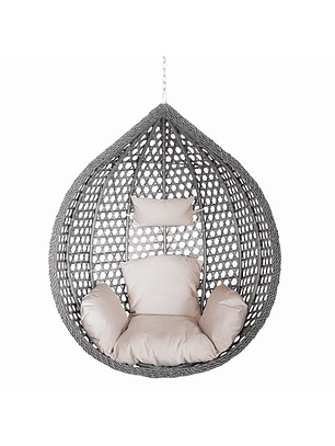 Silla Colgante Hawái L Gris Cojín Marfil (Sin estructura)
