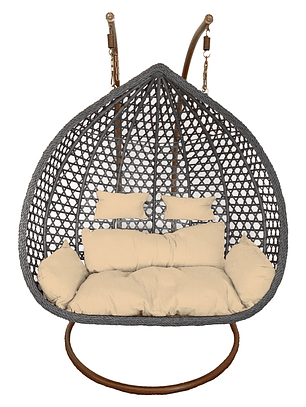 Silla Colgante Hawái XXL Gris Cojín Marfil