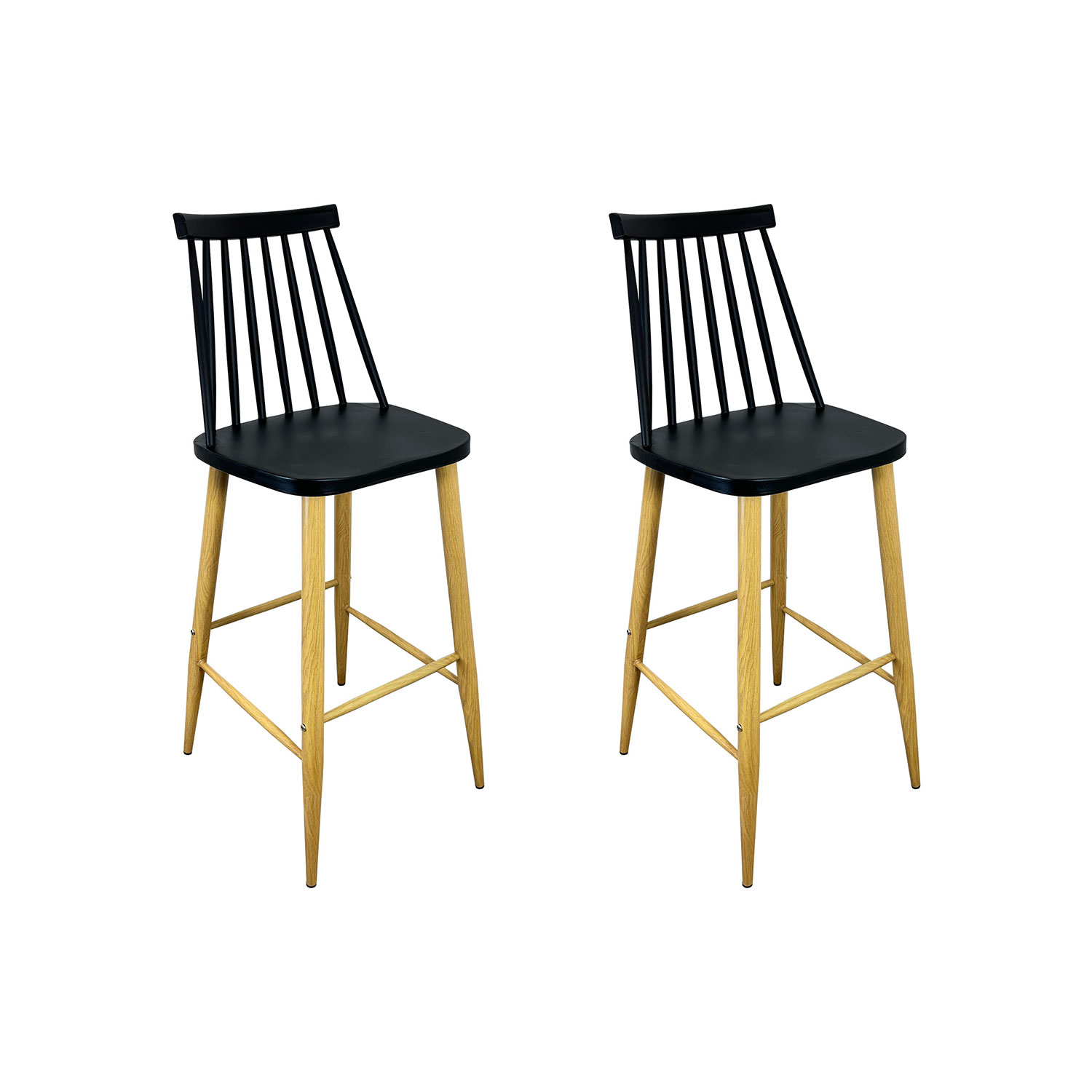 Pack 2 Taburetes bar Nórdico Windsor 106 x 51 x 45 cm / Alto asiento: 76 cm