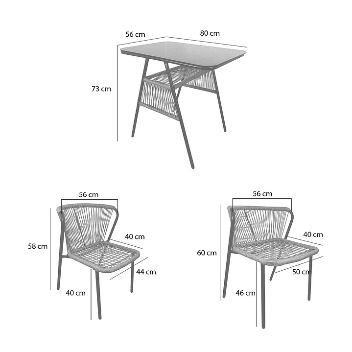Set de terraza Margarita 2 Personas 9